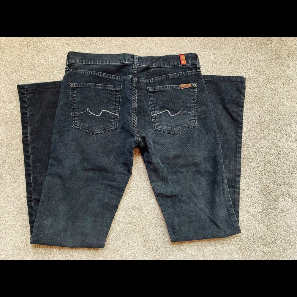 Women’s Vintage Seven 7 for all Mankind boot cut black corduroy jeans 29 x 32